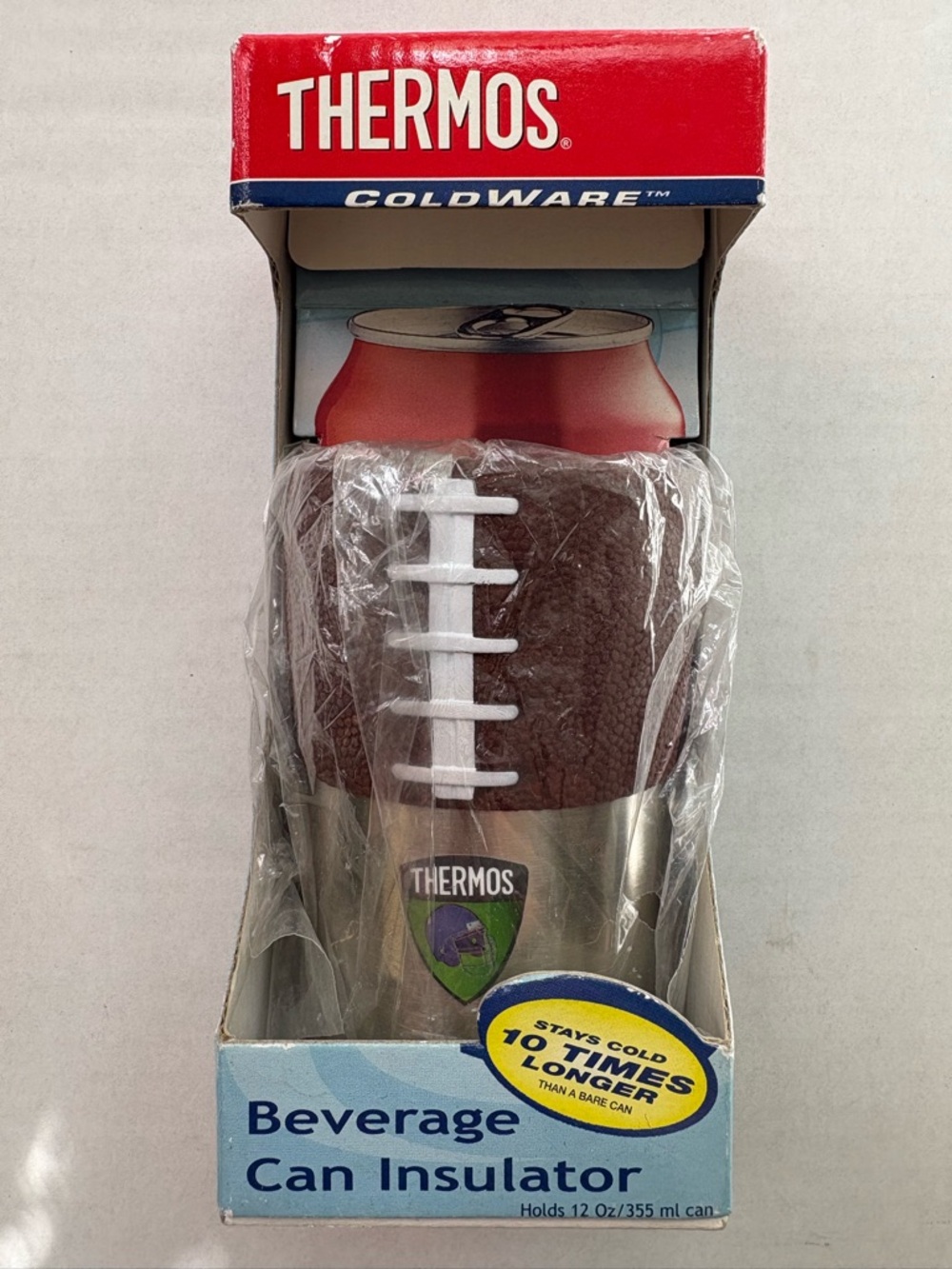 THERMOS Football Coldware Beverage Can Insulator Sleeve Tailgate